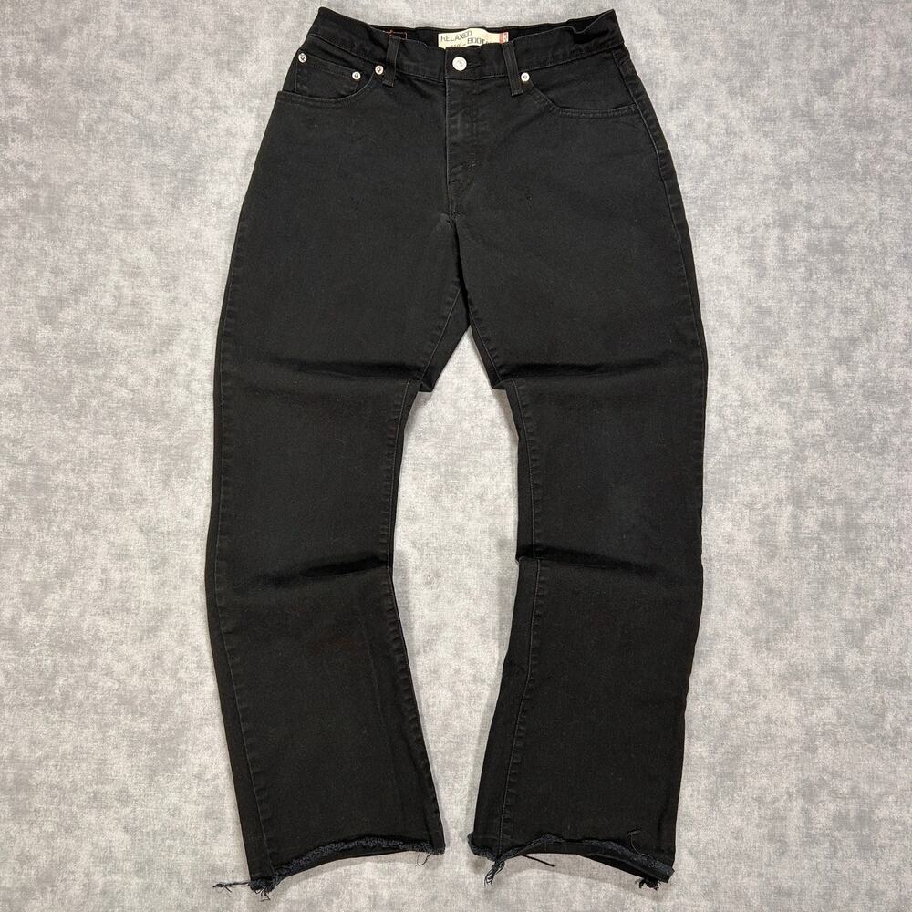 Vintage Y2K Levis 550 Relaxed Bootcut Jeans Black Denim Womens 10M Vietnam 2005